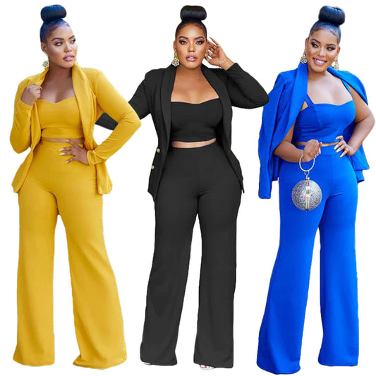 3pcs Wide Leg Pant Set