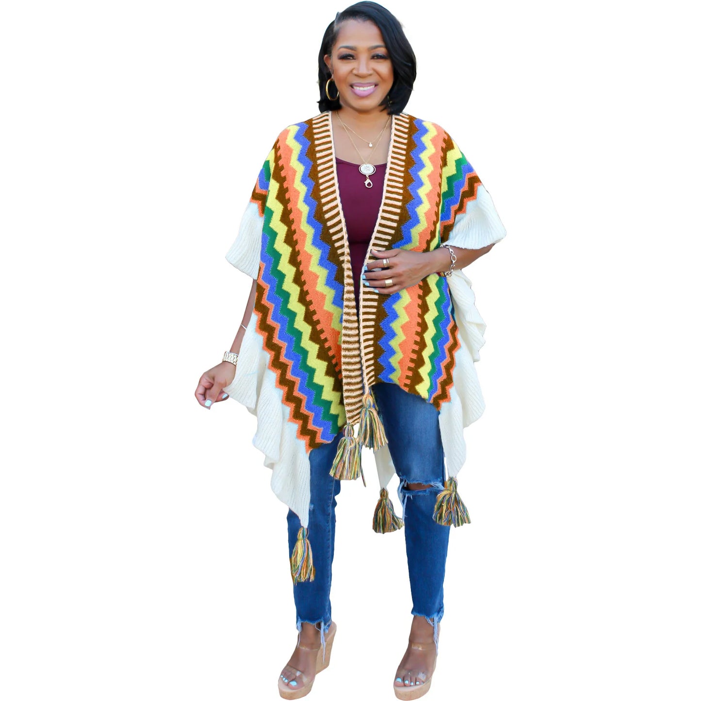 Geometric Tassel Cloak