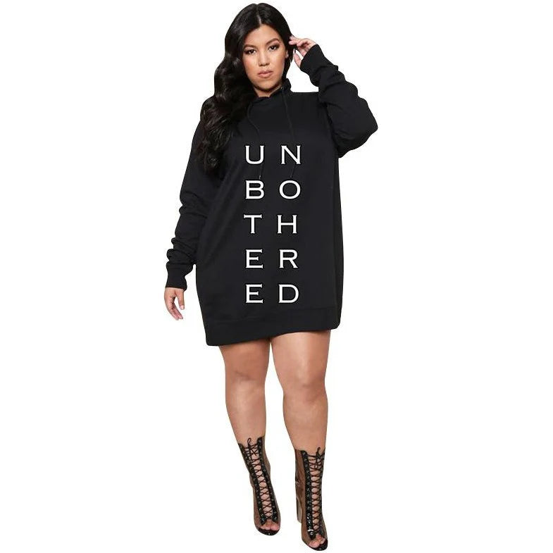 Hooded Graphic Sweatshirt Dress