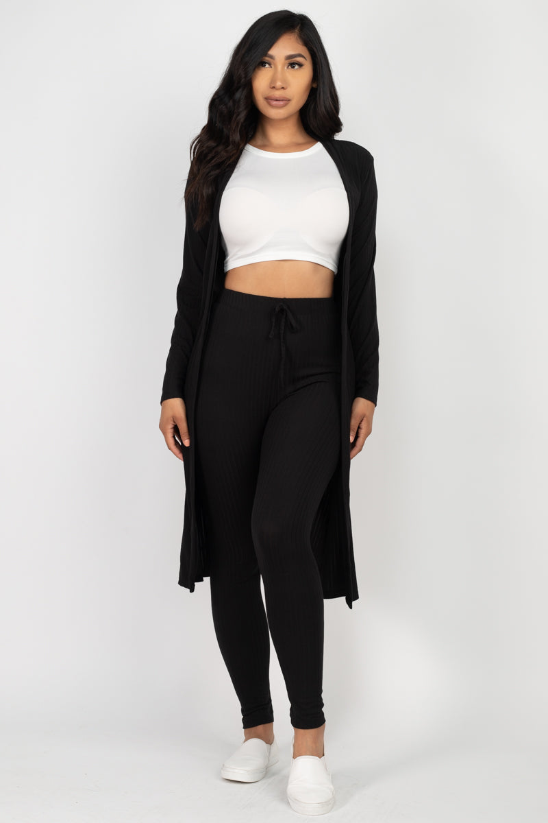 Leggings with long clearance cardigan