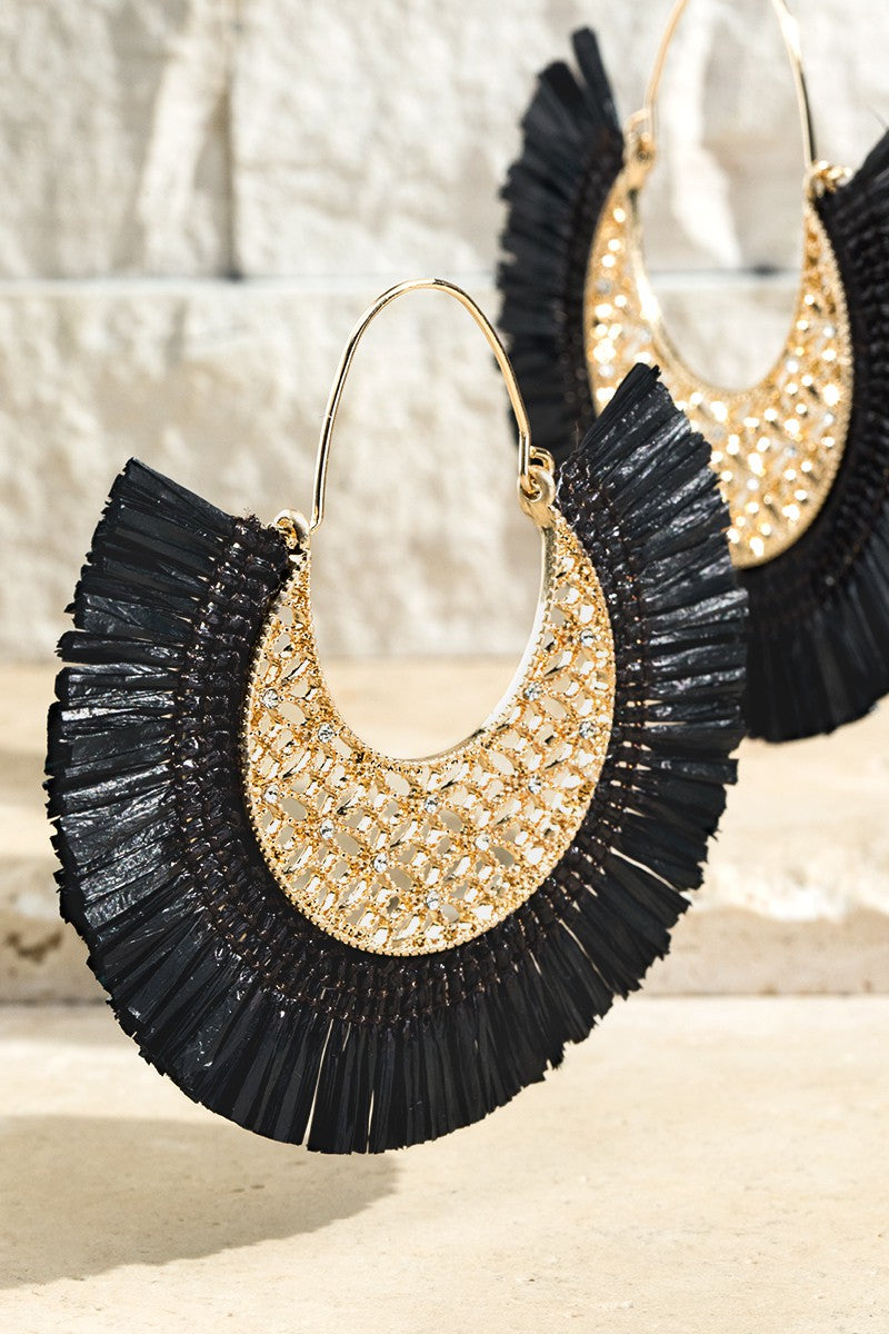 Raffia Fan Earring