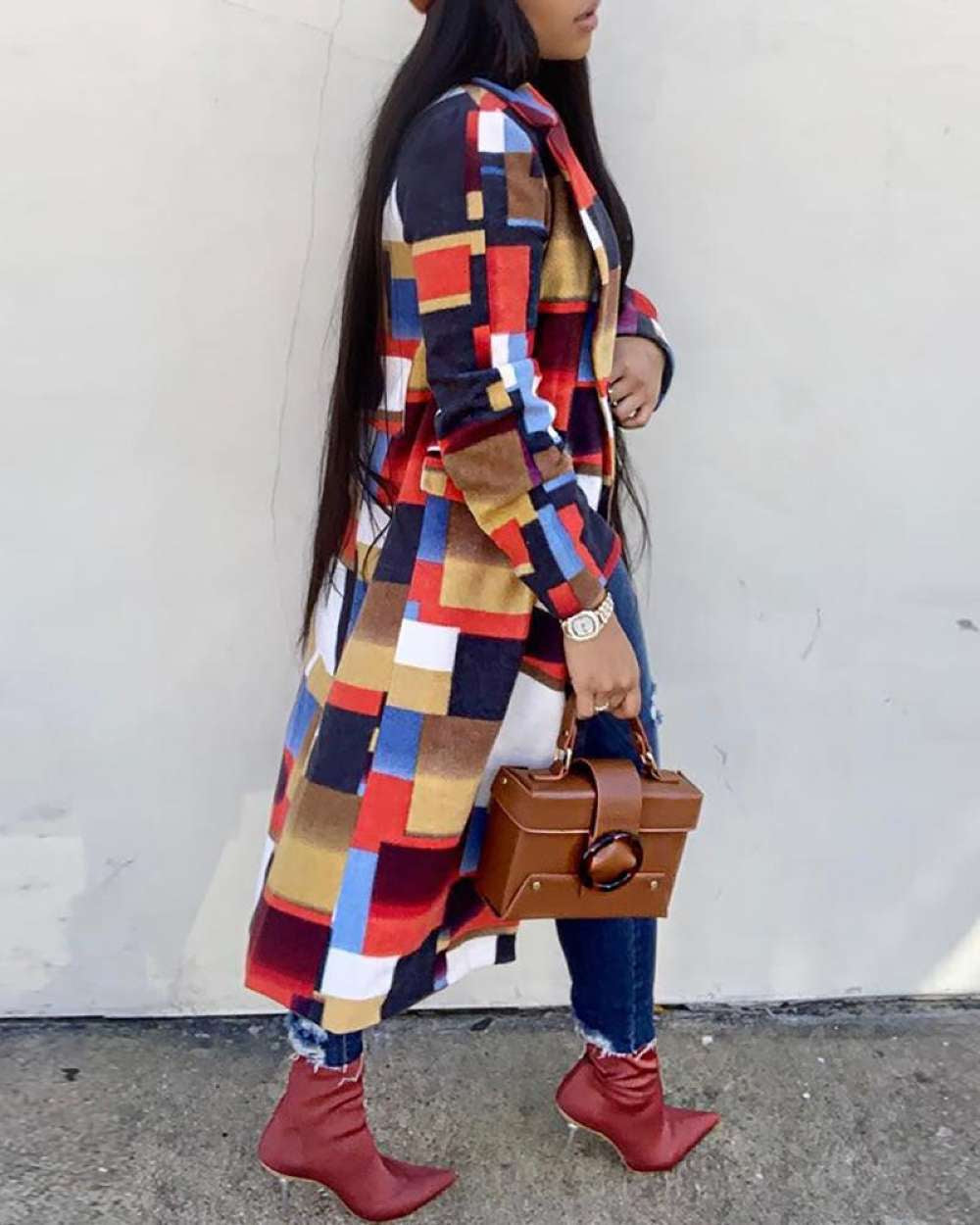 Color Block Trench Jacket