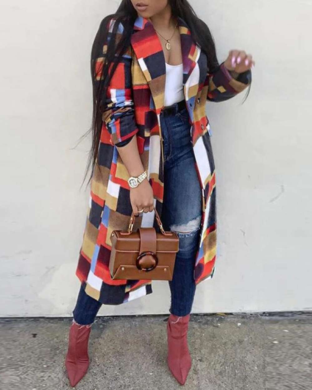 Color Block Trench Jacket