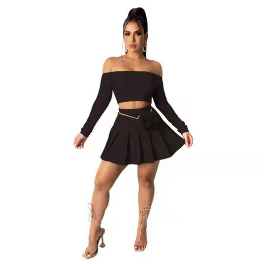 Crop Top w/ Pleated Skirt