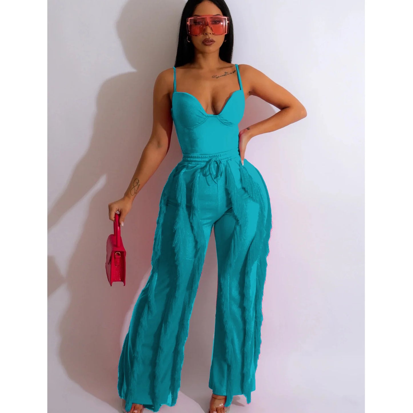 Tassel Two Piece Pant Set